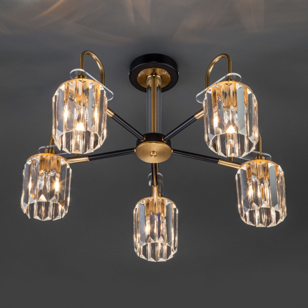 Потолочная люстра в стиле лофт 5*E14 60Вт античная бронза, черный IP20 Tenia (70090/5 черный) Eurosvet