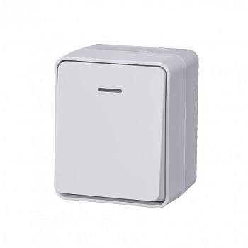 AtlasDesign Profi54 Выключатель ОУ 1 кл. с подсветкой 10А белый IP54 Schneider Electric