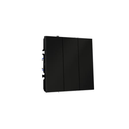 Выключатель встраиваемый Voltum S70 трехклавишный 10А, (черный матовый)