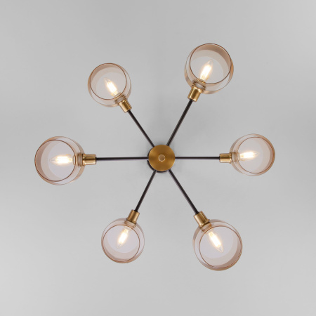 Потолочная люстра в стиле лофт 6*E14 60Вт медный, черный IP20 Arcada (70127/6 черный) Eurosvet