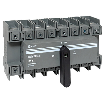 Рубильник 125A 4П реверсивный c рукояткой для прямой установки TwinBlock EKF