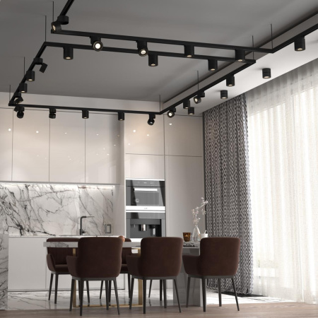 Трехфазный трековый св/д св-к IP20 LED 15W 4000K 1300Лм 100-265V черный GRODA NOVOTECH