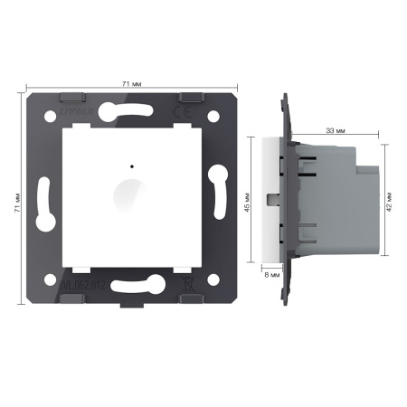 Одноклавишный сенсорный выключатель Module, цвет белый (механизм) Livolo