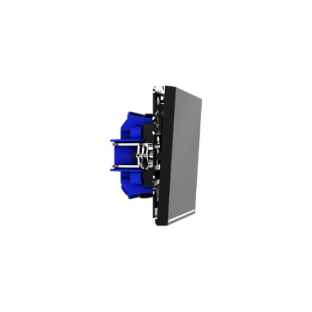 Проходной переключатель встраиваемый Voltum S70 одноклавишный с подсветкой 10А, (графит)