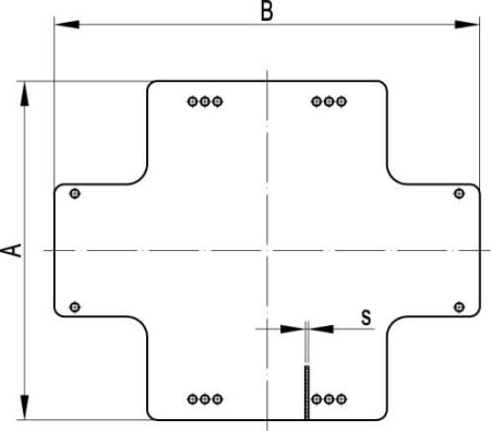 Монтажная пластина из оцинк. стали 161х121х1,3мм, для коробок 190х140мм DKC