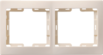 Рамка 2-местная горизонтальная РГ-2-ККм КВАРТА кремовый IEK