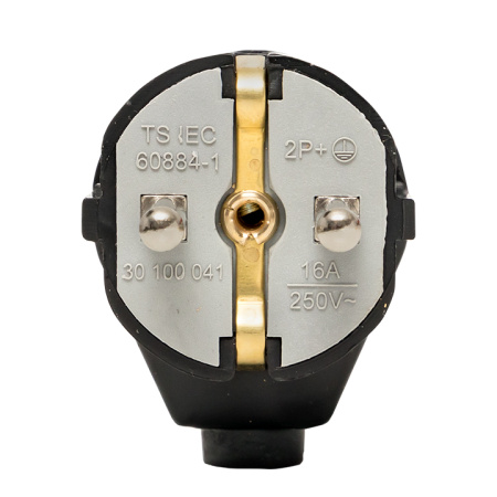 Вилка угловая усиленная с/з черная 16А 250В Proxima EKF