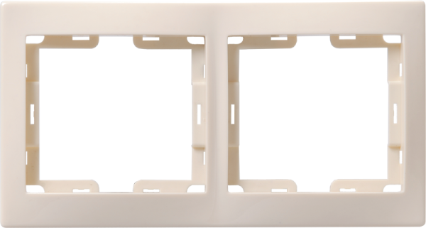 Рамка 2-местная горизонтальная РГ-2-ККм КВАРТА кремовый IEK