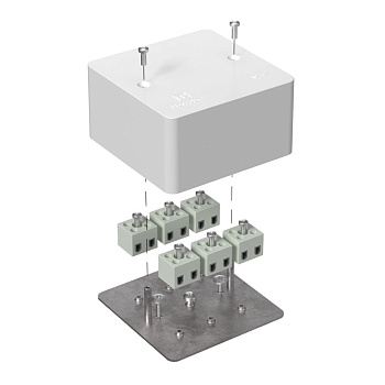 Коробка огнестойкая для кабель-канала 40-0460-FR2.5-12 Е15-Е120 85х85х45 RAL9003 Промрукав (44 шт/уп)
