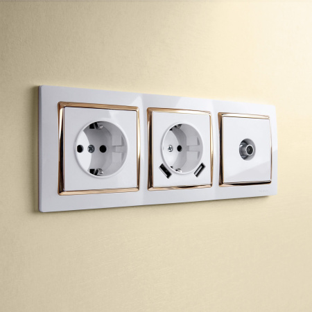 Встраиваемые механизмы Розетка СУ TV оконечная . Белый IP20 Werkel