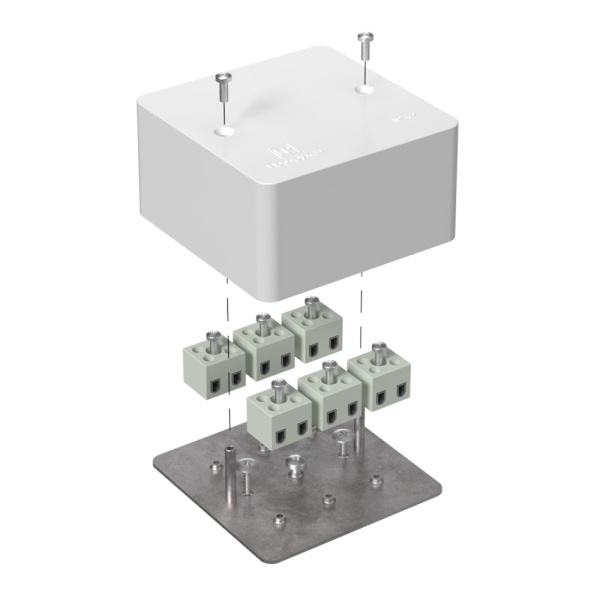 Коробка огнестойкая для кабель-канала 40-0460-FR2.5-12 Е15-Е60 (латунь) 85х85х45 Промрукав (87 шт/уп)
