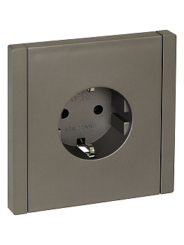 FORTE&PIANO Розетка 1-местная с заземлением без защитных шторок винтовое крепление 16А FP516 сталь IEK