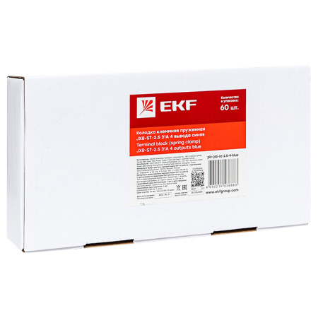 Колодка клеммная пружинная JXB-ST-2,5 31А 4 вывода синяя PROxima EKF
