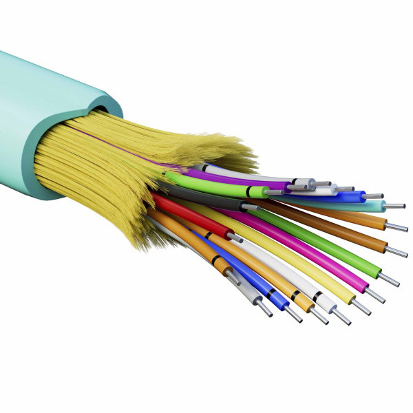 Кабель волоконно-оптич., расп.,арамидные упр.нити, внутр., нг(A)-HFLTx, 18 ОВ, категорияOM3 (G.651.1) плотный буфер, 0,4 кН, барабан 2000 м DKC