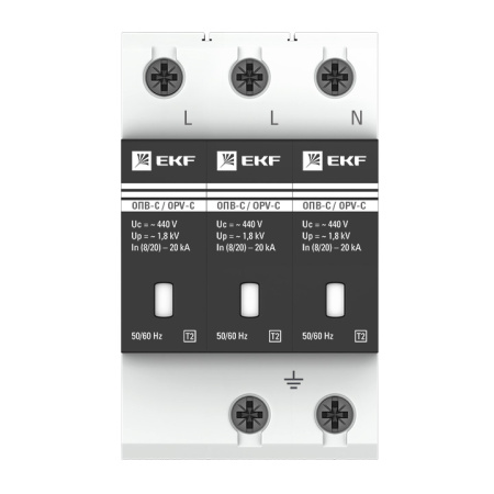 Ограничитель импульсных напряжений ОПВ-C 3П In 20кА 400В с сигн. EKF PROxima 