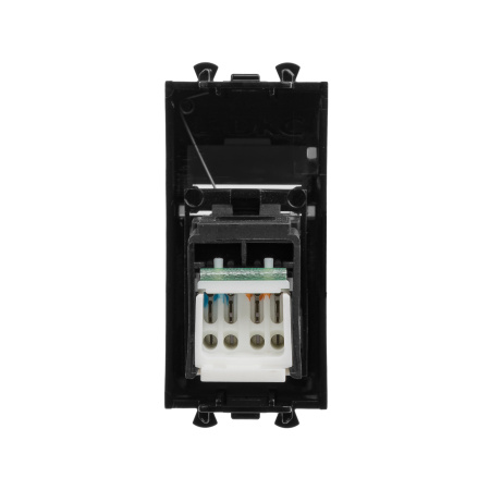 Компьютерная розетка RJ-45 модульная, кат.5е, "Avanti", "Черный квадрат", 1 модуль DKC