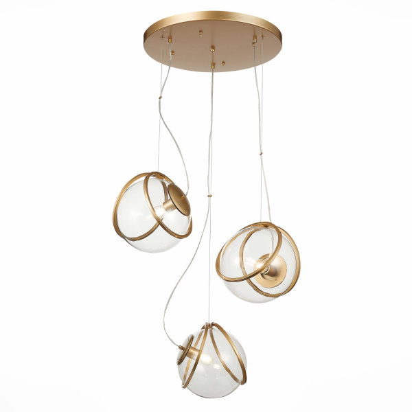 Светильник подвесной Латунь/Латунь, Прозрачный E27 3*40Вт SL1181.313.03 ST LUCE
