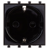 Розетка модульная, 2P+E, с з/ш, "Avanti", "Черный квадрат", 2 модуля DKC