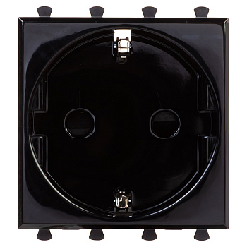 Розетка модульная, 2P+E, с з/ш, "Avanti", "Черный квадрат", 2 модуля DKC