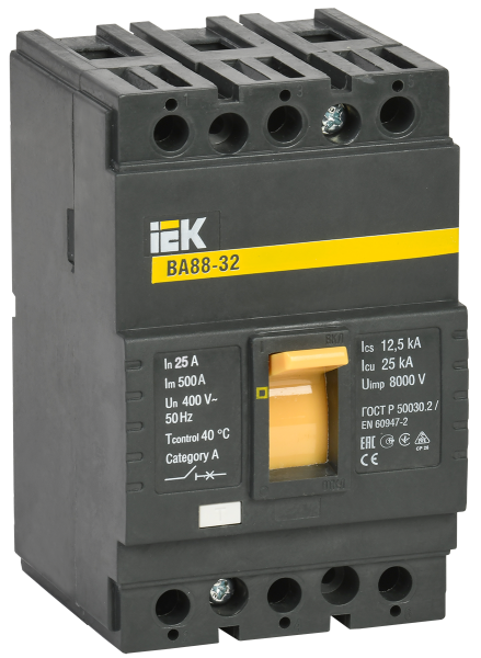 Выключатель автоматический ВА88-32 3П 25А 25кА IEK