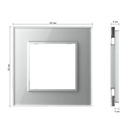 Рамка для розетки Серая Livolo