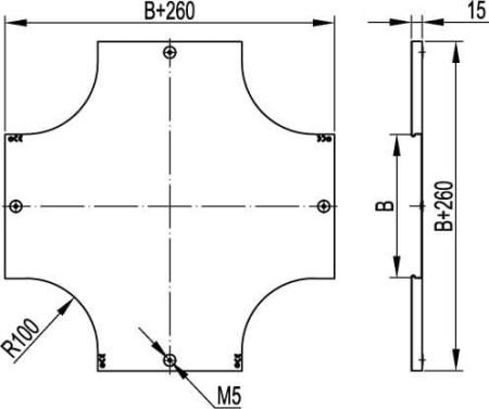 Крышка на ответвитель DPX крестообразный осн.600 DKC