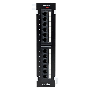 Патч-панель настенная TERACOM PRO Cat,5E неэкранированная UTP 12 портов RJ-45 Dual IDC EKF