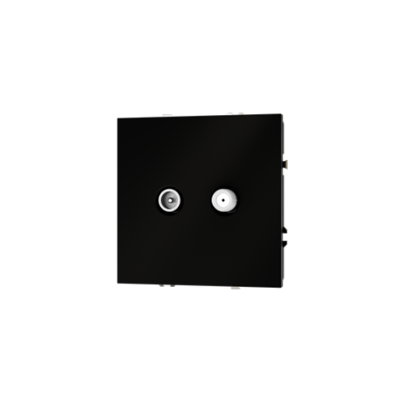 Розетка телевизионная встраиваемая Voltum S70 оконечная TV+SAT, (черный матовый)
