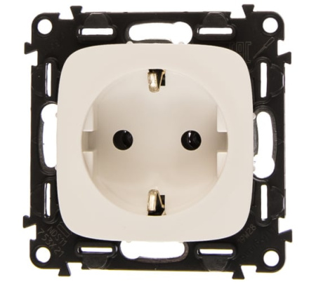 Valena Allure Механизм розетки с лицевой панелью 2К+З безвинтовые зажимы 16А белый IP20 Legrand