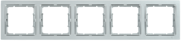 Рамка 5-местная квадратная РУ-5-БС BOLERO Q1 серебряный IEK