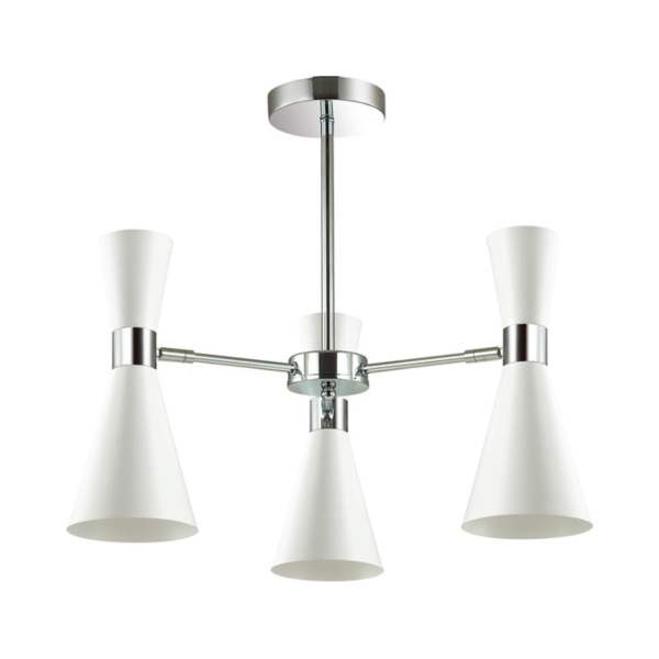 Люстра потолочная E14 3*60W 220V QUINN хром/матовый белый LUMION