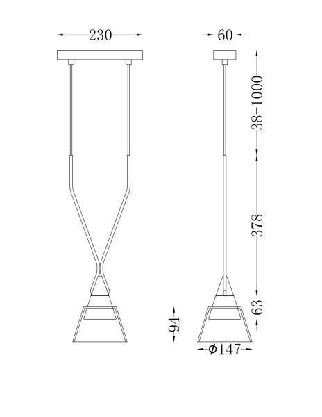 Подвесной светильник 1*GU10 40Вт Черный IP20 Hilo P063PL-01B Maytoni