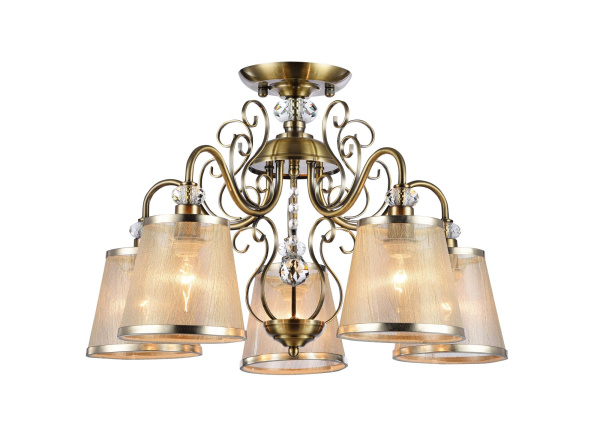 Потолочный светильник 5*E14 40Вт Бронза Антик IP20 Driana FR2405-PL-05-BZ Freya