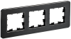 BRITE Рамка 3-мест. РУ-3-1-Бр металл черн. RE AL IEK