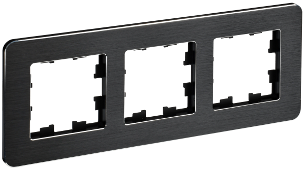 BRITE Рамка 3-мест. РУ-3-1-Бр металл черн. RE AL IEK
