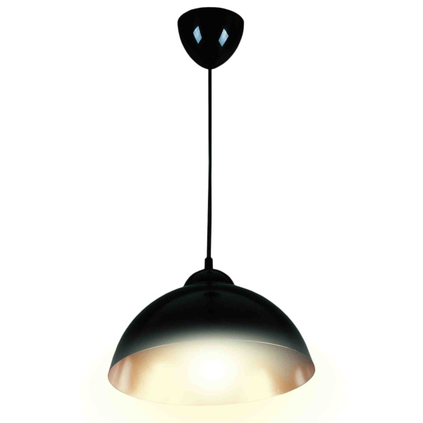 14-47(2513/1BK) Светильник декоративный, подвесной, "Пэрсо", металлический, Е27 40Вт, 230В, черный с золотым, шнур черный, 450мм, крепление... APEYRON