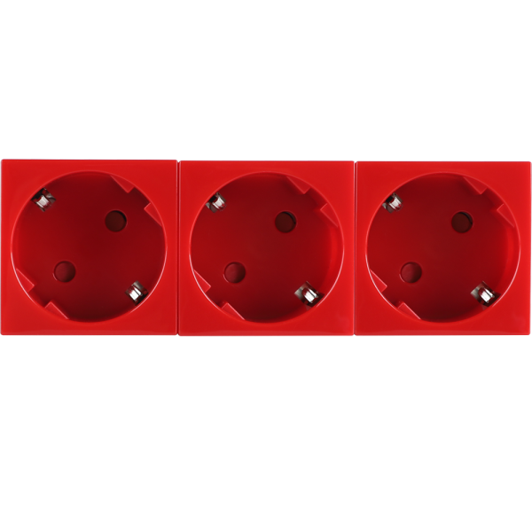 Donel Розетка 3х2К+З нем.ст., 45 гр., с з/ш, крас. (135х45мм), серия (тип) DF6