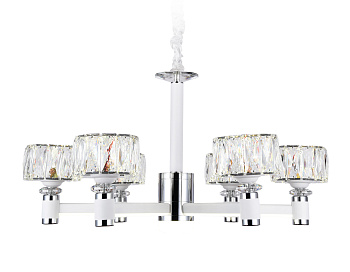 Подвесная светодиодная люстра TR4518/6 WH/CH белый/хром 120W D730*370 (Без ПДУ) Ambrella Light