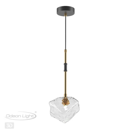 Подвес G9 1*40W STONO черный/золотой/прозрачный ODEON LIGHT
