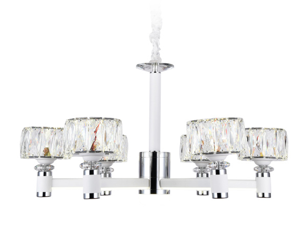 Подвесная светодиодная люстра TR4518/6 WH/CH белый/хром 120W D730*370 (Без ПДУ) Ambrella Light