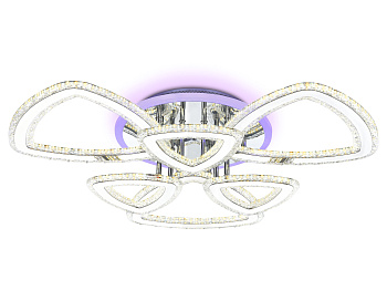 Светильник светодиодный потолочный управляемый FA8861/3+3 CH хром 153W 3000K+6400K/3000K/6400K/4200K+4200K 670*610*130 (ПДУ РАДИО 2.4G) Ambrella Light