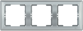 Рамка 3-местная горизонтальная РГ-3-БС BOLERO серебряный IEK
