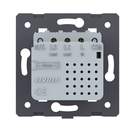 Двухклавишный сенсорный выключатель Module, цвет золотой (механизм) Livolo