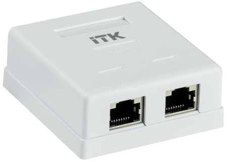 ITK Настенная информационная розетка RJ45 кат.6 FTP 2-порта