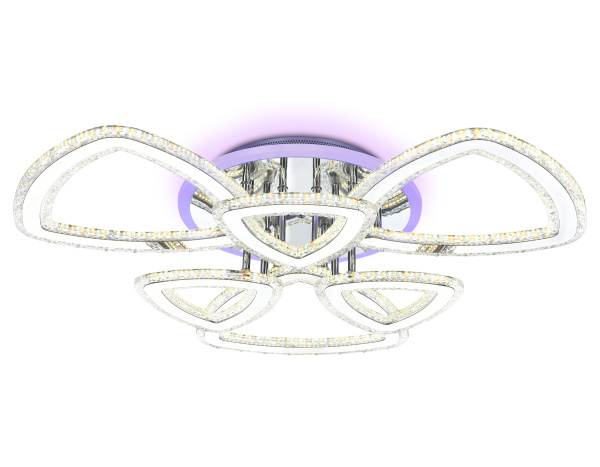 Светильник светодиодный потолочный управляемый FA8861/3+3 CH хром 153W 3000K+6400K/3000K/6400K/4200K+4200K 670*610*130 (ПДУ РАДИО 2.4G) Ambrella Light