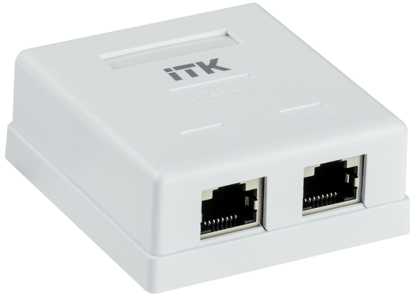 ITK Настенная информационная розетка RJ45 кат.6 FTP 2-порта