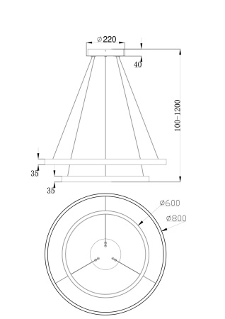 Подвесной светильник 88Вт 4000K Белый IP20 Rim MOD058PL-L74W4K Technical