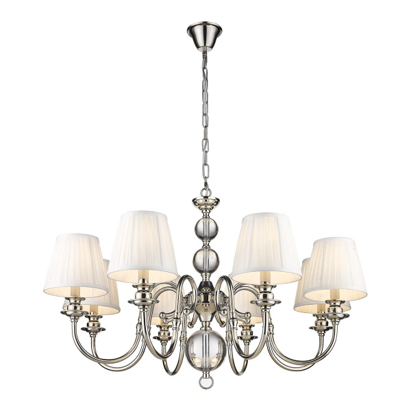 Люстра подвесная Никель/Бежевый E14 8*40Вт WE369.08.103 WERTMARK