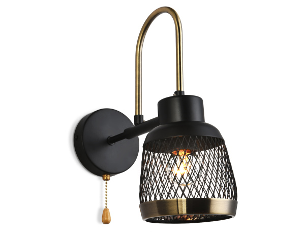 Настенный светильник с выключателем TR8008 SB/BK бронза/черный E14 max 40W 310*125*270 Ambrella Light