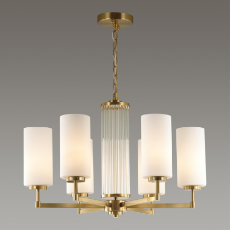 Люстра E27 6*40W KASALI матов.золотой/белый/стекло ODEON LIGHT